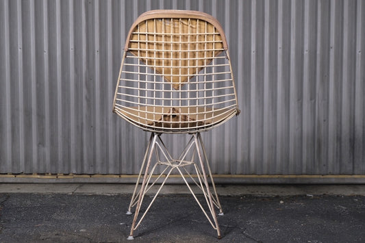 Vintage Eames Eiffel Base Chair w/ Leather Bikini Cover